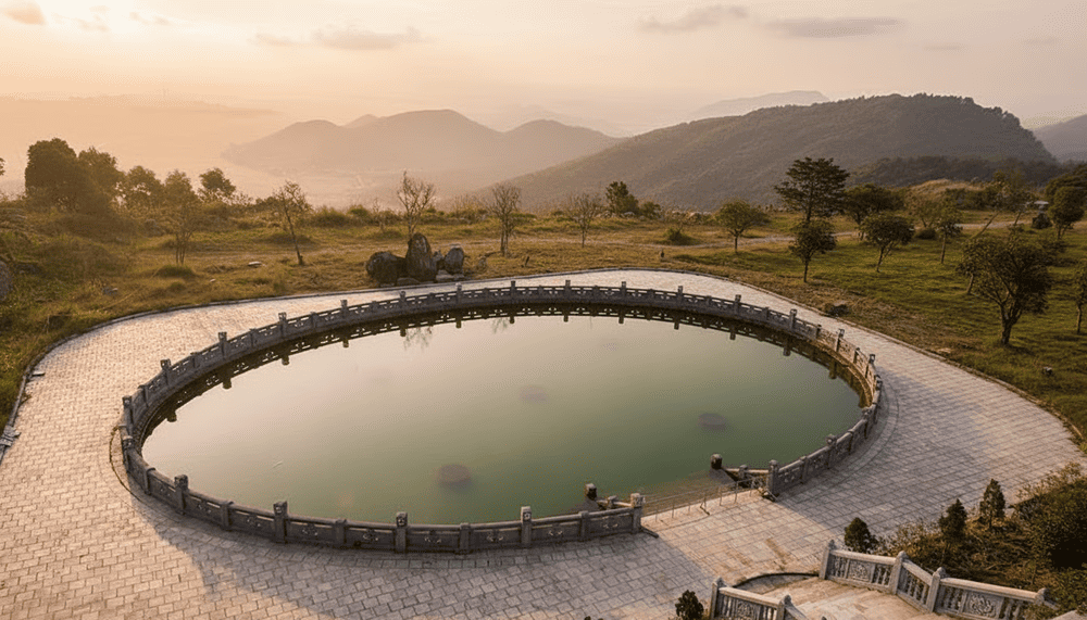 Hồ Tiên trong vắt, tựa như tấm gương khổng lồ .